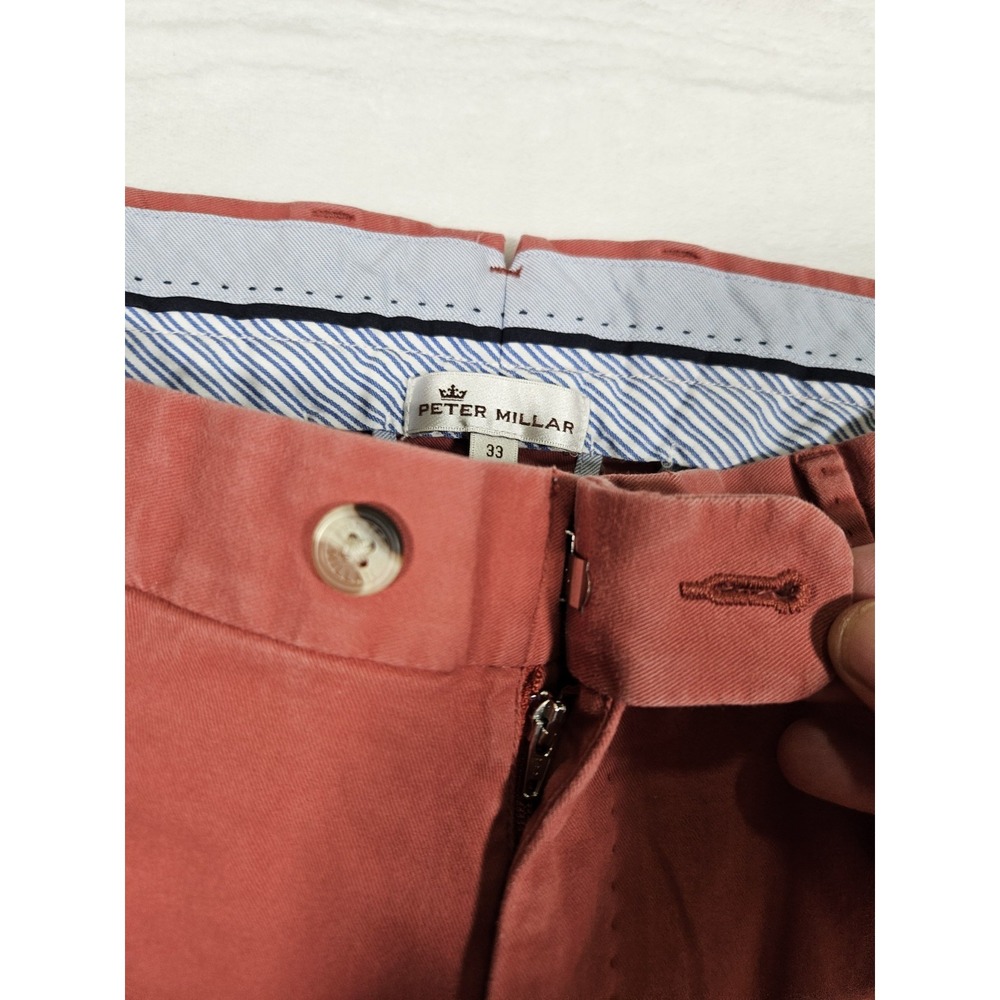 Peter Millar‎ Men's Pima Cotton Pants Slacks Peru Made MF17B48 Size 33 Dark Pink - Picture 5 of 15